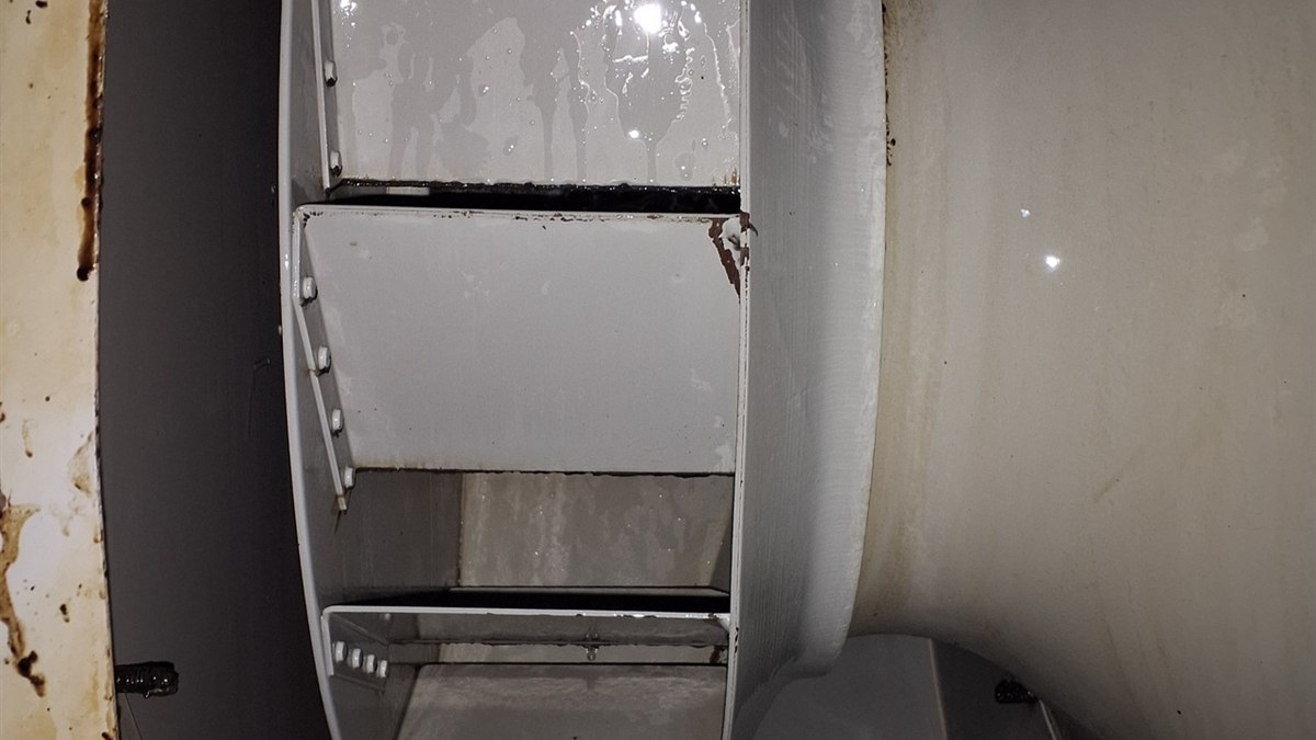 Interior of a commercial kitchen exhaust fan